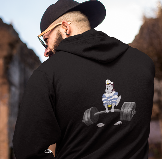 Zipper-Hoodie mit starkem Wolf (Rückseite)